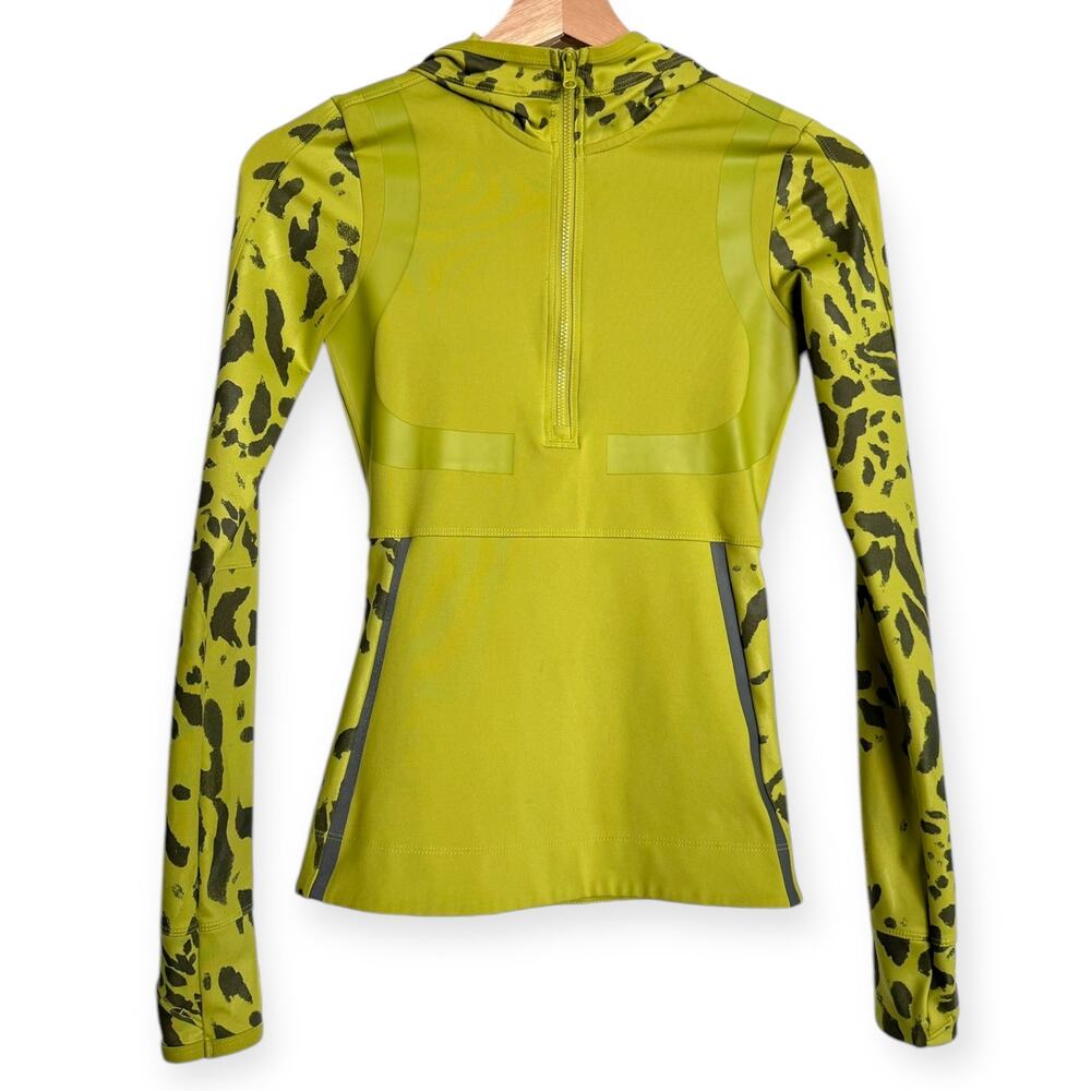 Adidas By Stella McCartney Green Run Long Sleeve Hooded 1/4 Zip Women's 2XS